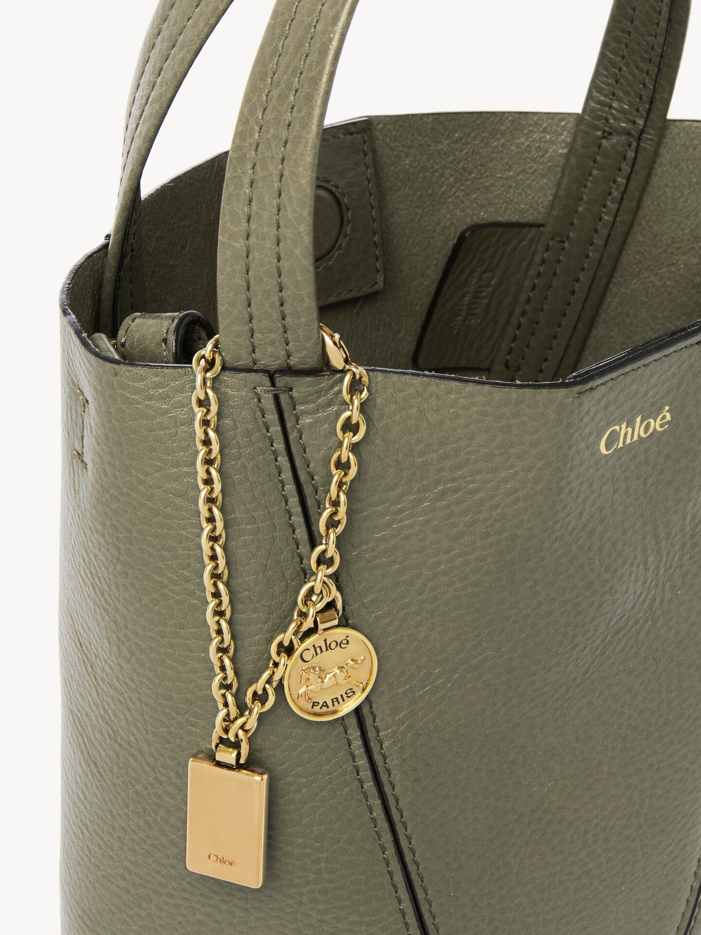 Small Chlo&eacute; Spin tote bag in grained leather - 6.0