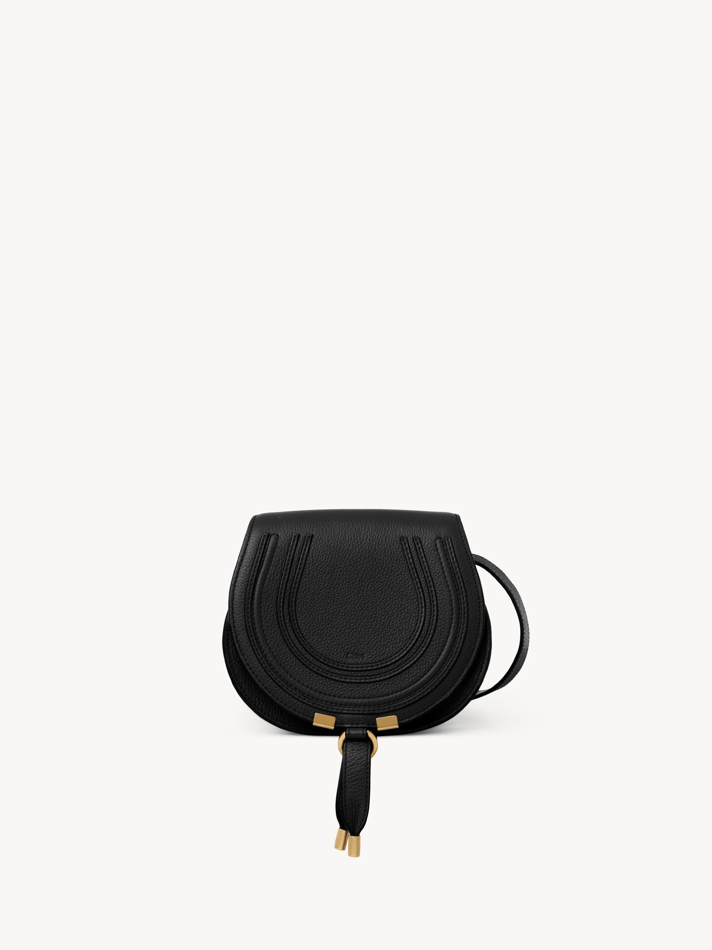 Small Marcie saddle bag in grained leather - 1.0