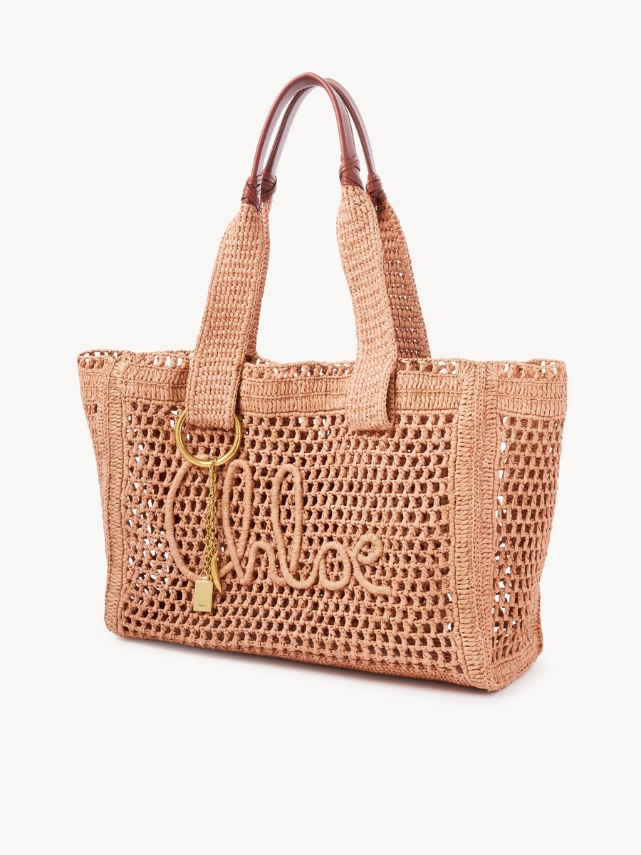 Bolso tote Summer Banana East-West de rafia - 4