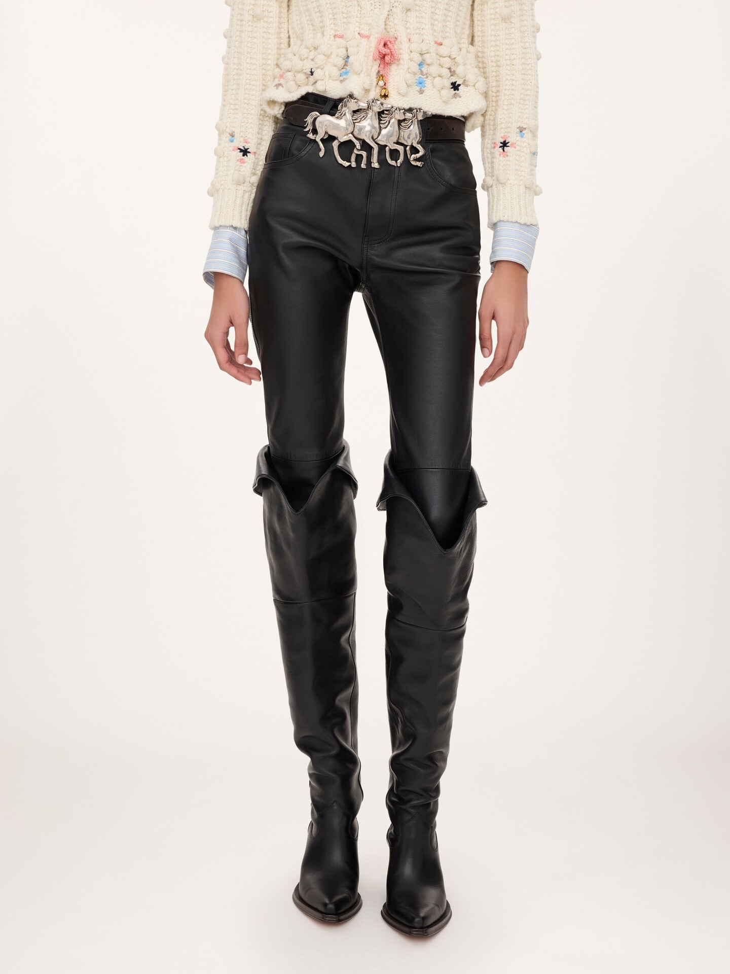 Slim pants in leather - 3.0