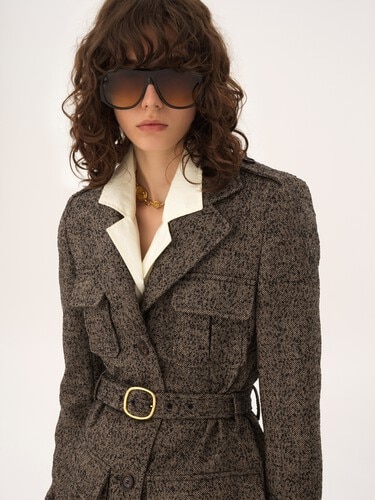 Utilitarian jacket in chevron wool - 9