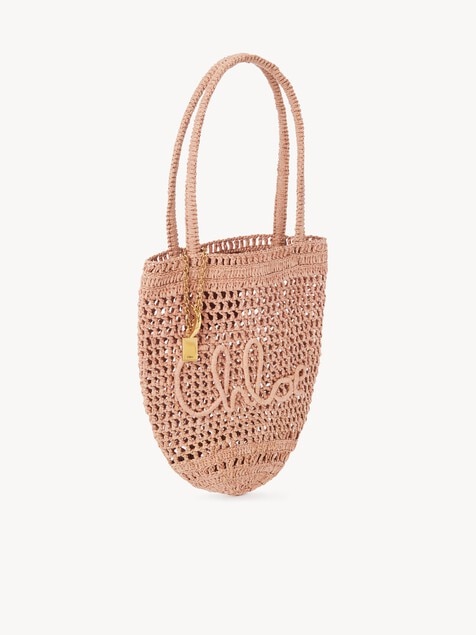 Small Summer Banana tote bag in raffia