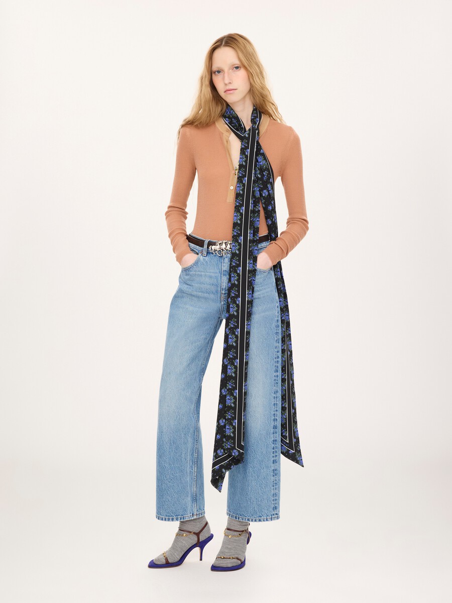 The Chlo&eacute; Folk bandeau scarf in silk cr&ecirc;pe - 2