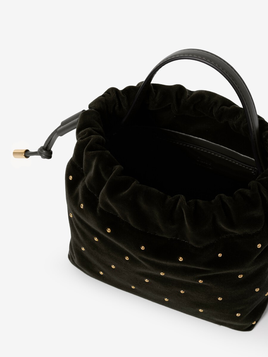 Mini Chlo&eacute; Icons shoulder bag with chain in velvet with studs - 5
