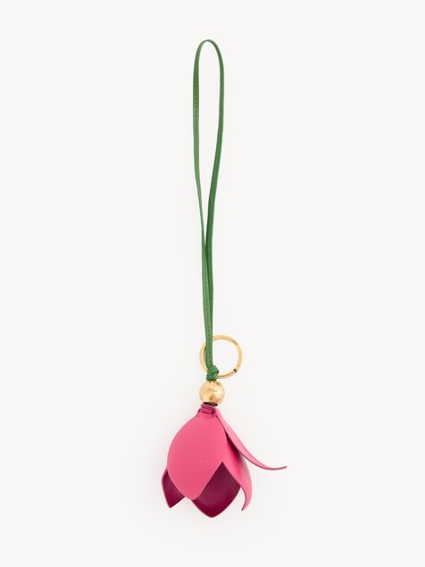 Charm de bolso llavero Chlo&eacute; Symbols Tulip de cuero granulado