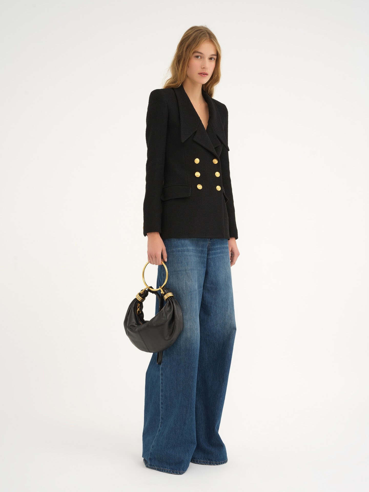 Small Bracelet Hobo bag in grained leather - 8.0