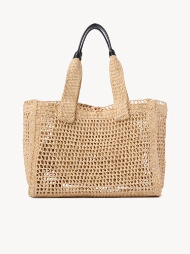 Summer Banana east-west tote bag in raffia - 5