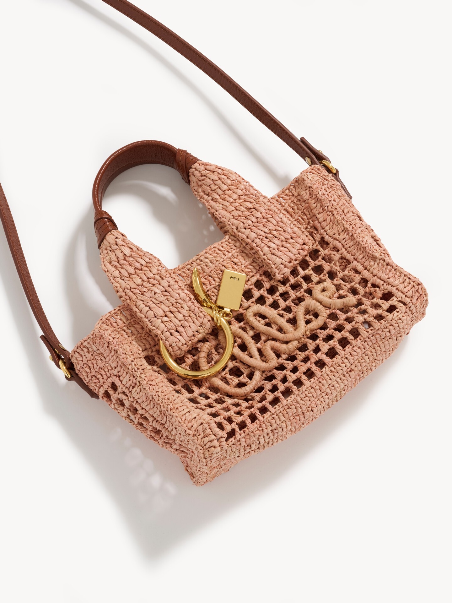 Mini Summer Banana east-west tote bag in raffia - 6.0
