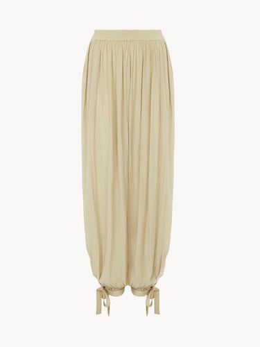 Fluid pleated pants in washed technical satin - 2