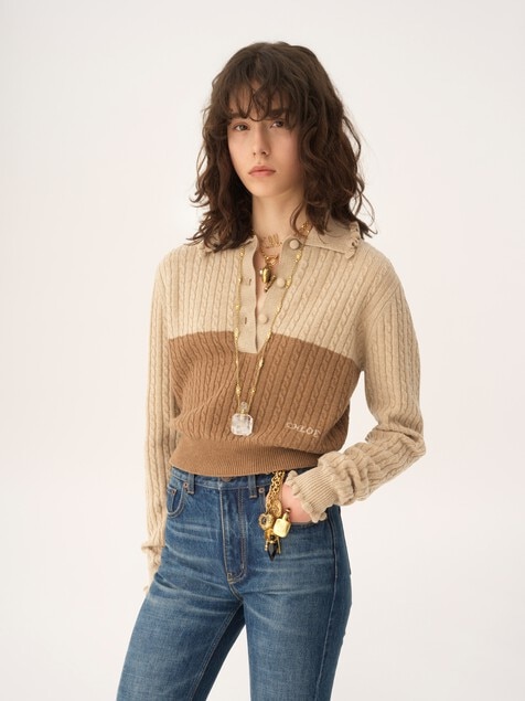 Collar sweater in a wool & cashmere knit