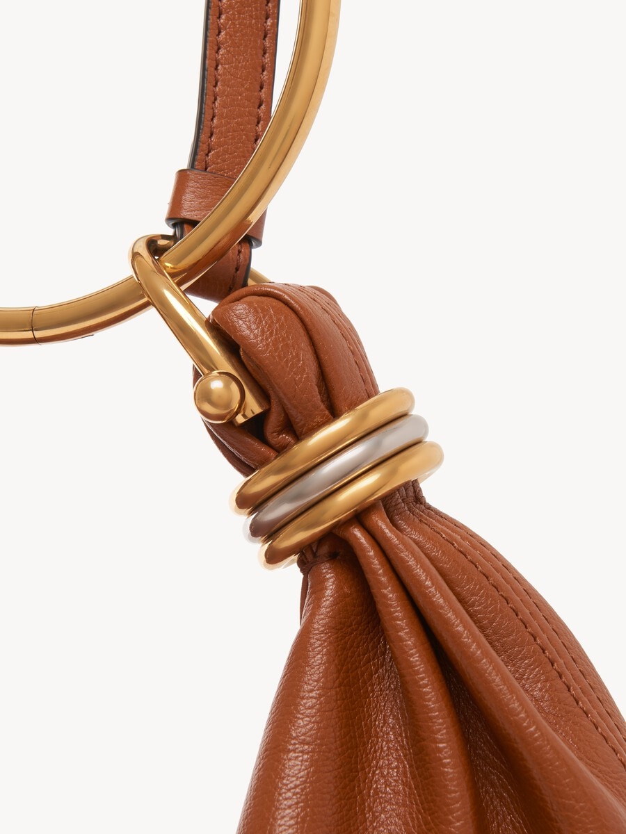 Small Bracelet Hobo bag in grained leather - 8