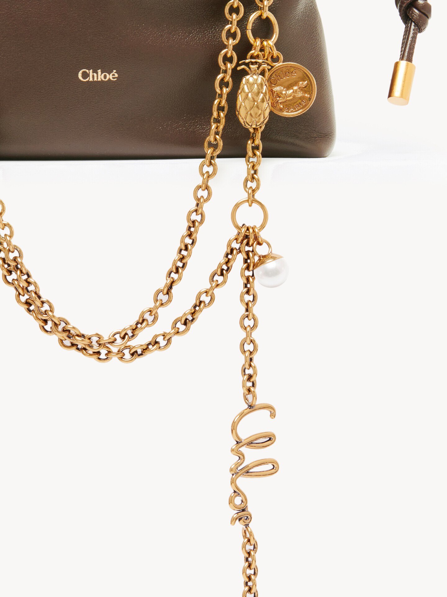 Mini Chlo&eacute; Icons shoulder bag with chain in soft leather - 5.0