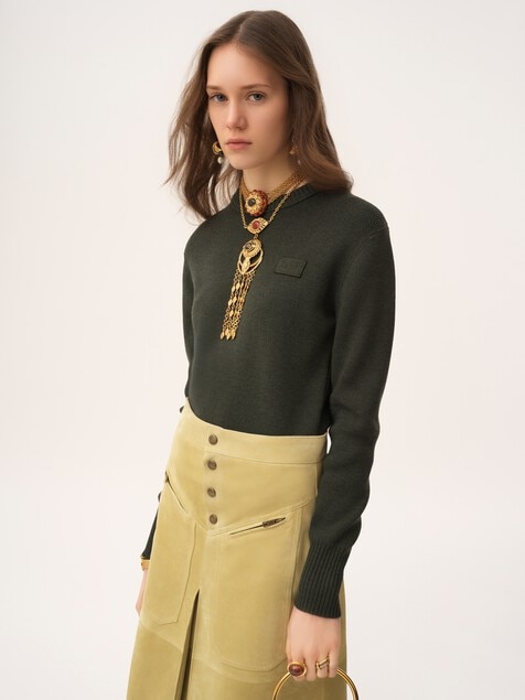 Logo sweater in a merino wool knit
