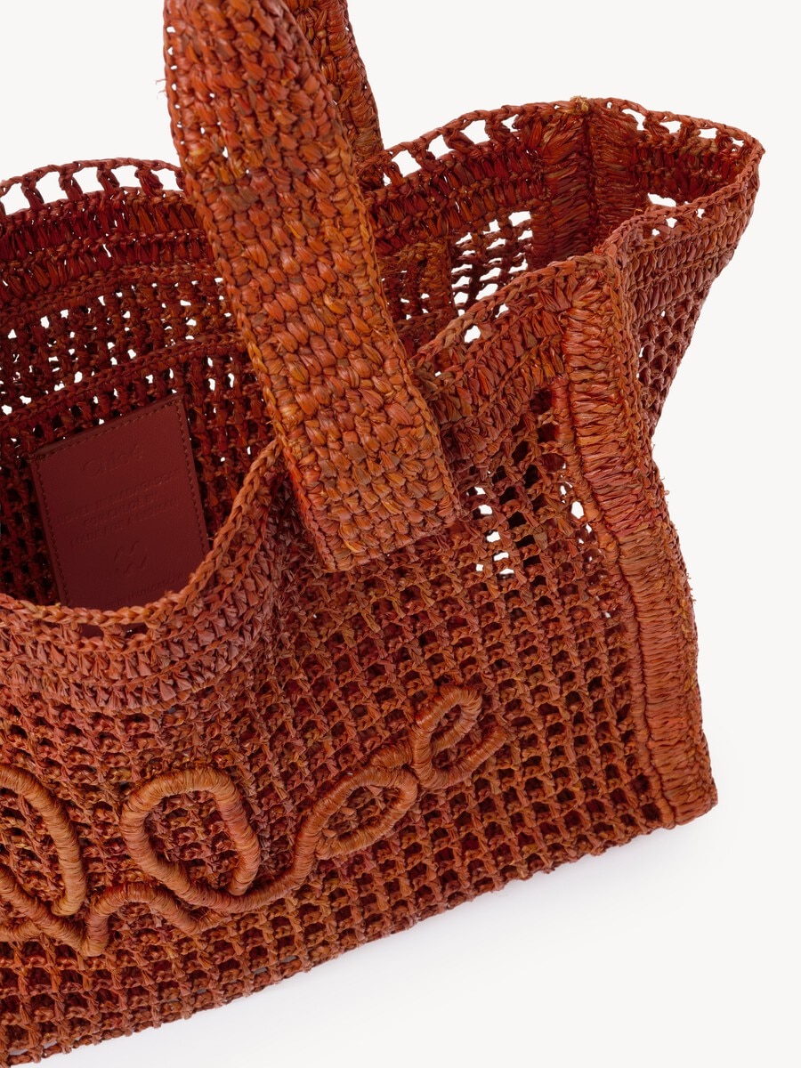 Bolso tote Summer Banana East-West de rafia - 6