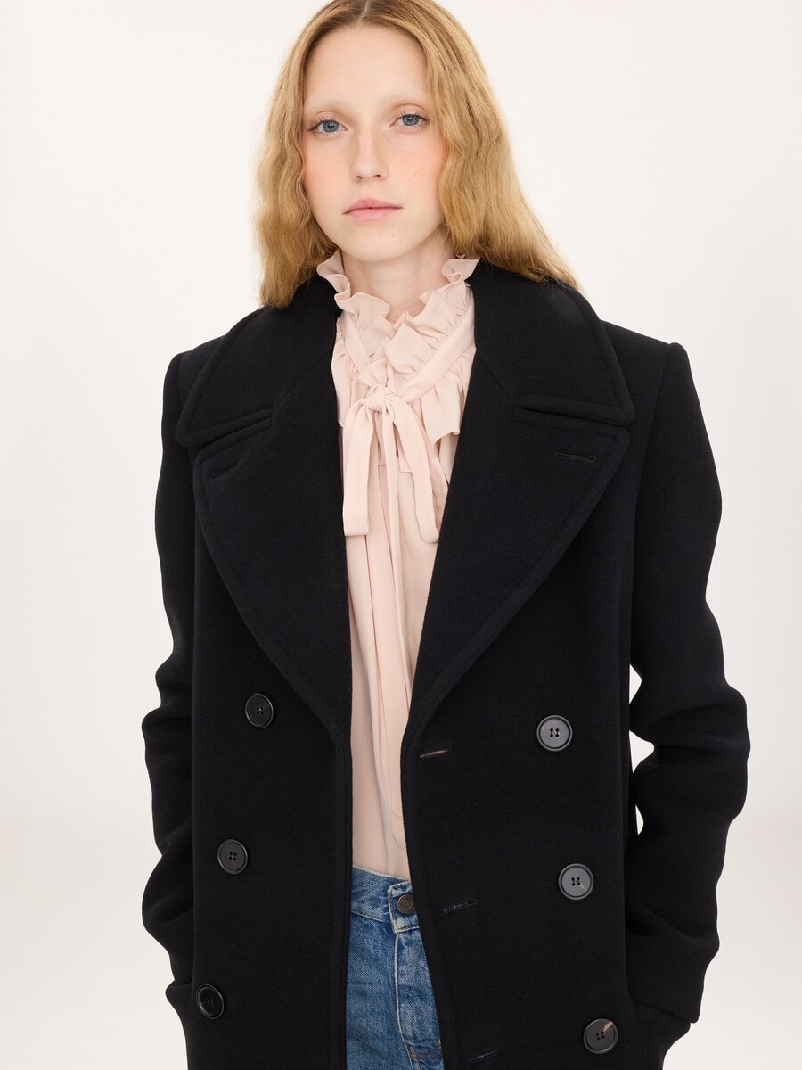 Long double-breasted coat in double-face wool - 6