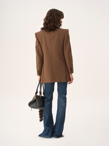 Double-breasted tailored jacket in houndstooth wool - 7