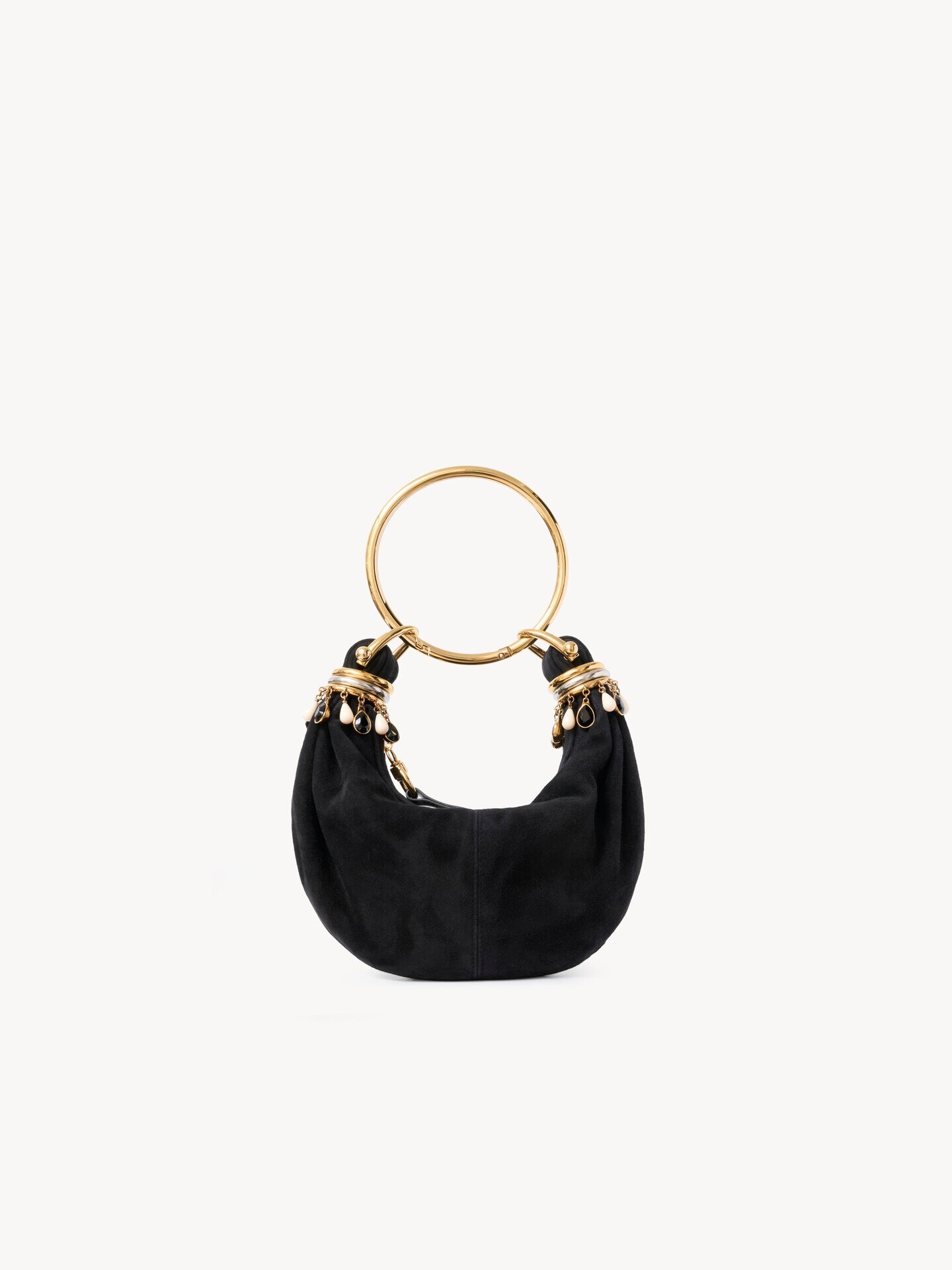 Mini Beaded Bracelet Hobo bag in suede leather - 3.0
