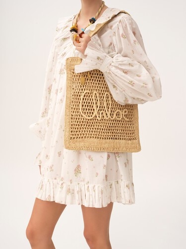 Summer Banana tote bag in raffia - 3