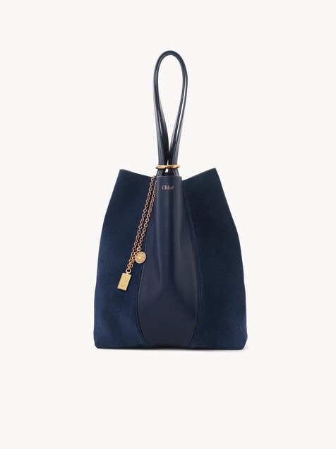 Chlo&eacute; Spin tote bag in grained & suede leather