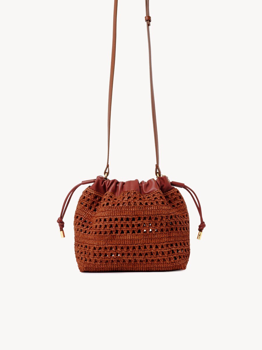 Minibolso de hombro con cord&oacute;n Summer Banana de rafia - 5