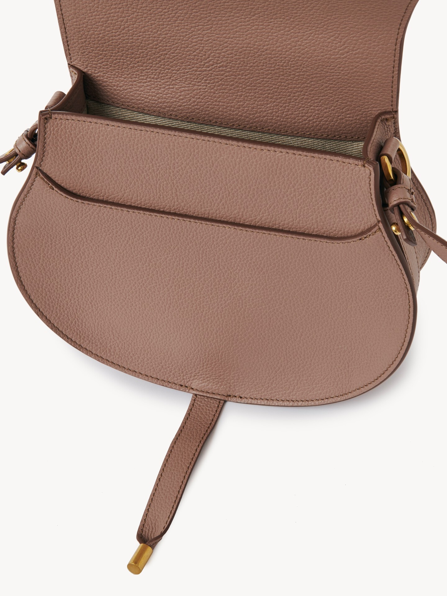 Marcie saddle bag in grained leather - 5.0