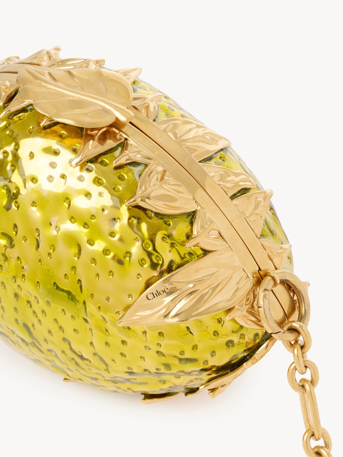 Chlo&eacute; Tropicus lemon minaudi&egrave;re in brass - 6.0