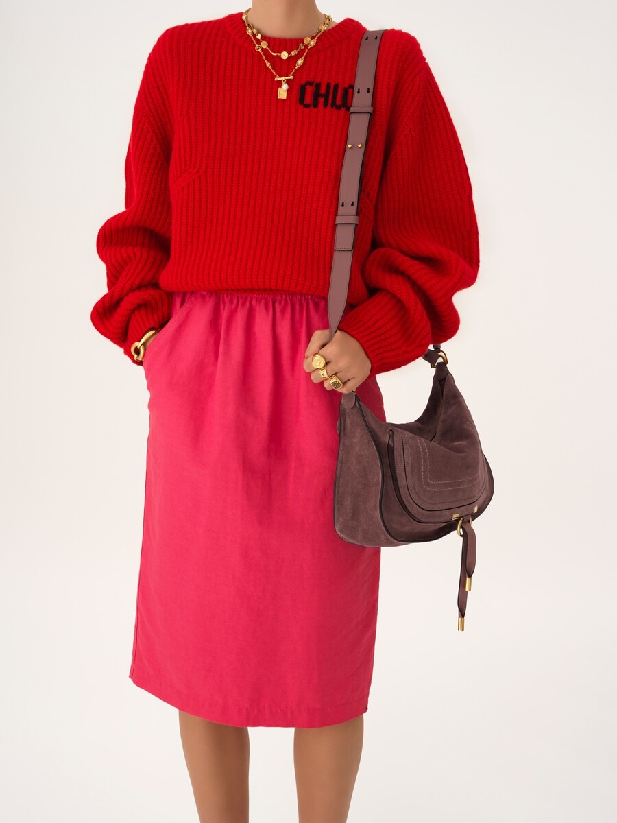 Small Marcie shoulder bag in suede leather - 3