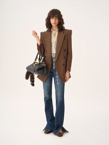 Double-breasted tailored jacket in houndstooth wool - 3