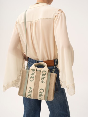 Bolso tote peque&ntilde;o Woody de lino - 3