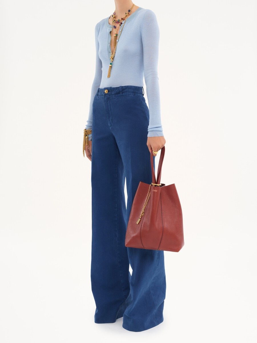 Chlo&eacute; Spin tote bag in grained leather - 8