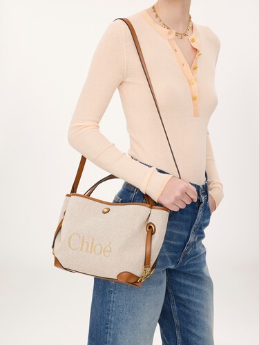 Small Chlo&eacute; Clover double carry bag in canvas - 3