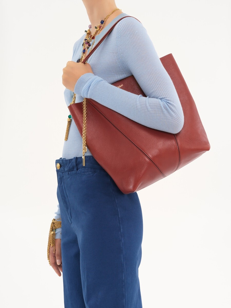 Chlo&eacute; Spin tote bag in grained leather - 3