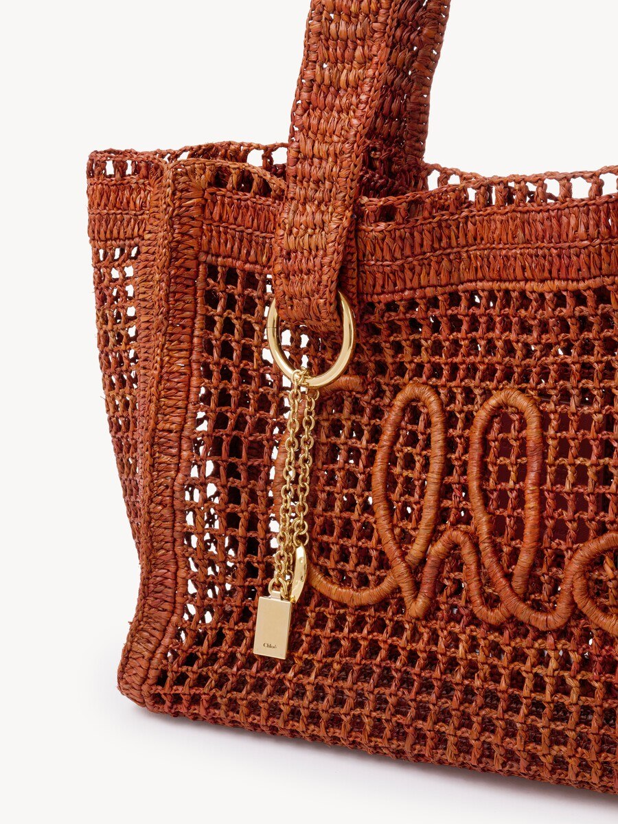 Bolso tote Summer Banana East-West de rafia - 7